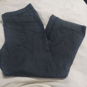 Women's Wide‎ Leg Denim Pants Size 20 Plus 20W Worthington Jeans Flat Front